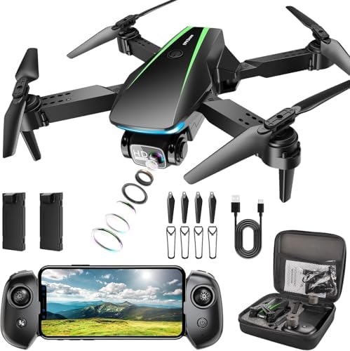 Mini Drone with Camera – 1080P HD Foldable Drone with Stable Hover, Gravity Control, Auto-Follow, Trajectory Flight, 90° Adjustable Lens, One Key Take Off/Land, 3D Flip, Drones for Adults