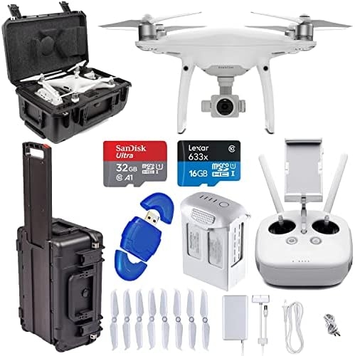 Shutter Stop DJI Phantom 4 PRO Professional Drone CP.PT.000488 + Hardshell Case 32GB Memory Card Reader Quadcopter Starter Bundle (Renewed)