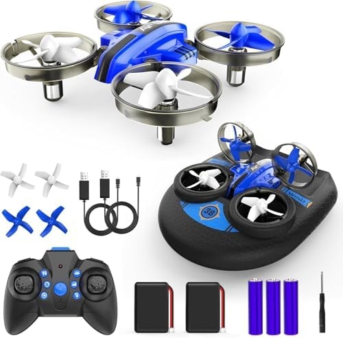 Mini Drone for Adults, Drones & Cars 2 in 1 Toy with One Key Take Off-Landing, Altitude Hold, Headless Mode, 360° flip, Car Mode, 2 Batteries,