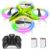 Dwi Dowellin Mini Drone for Kids Crash Proof LED Night Lights One Key Take Off Landing Flips RC Remote Control Small Flying Toys Drones for Beginners Boys and Girls Adults Nano Quadcopter, Green