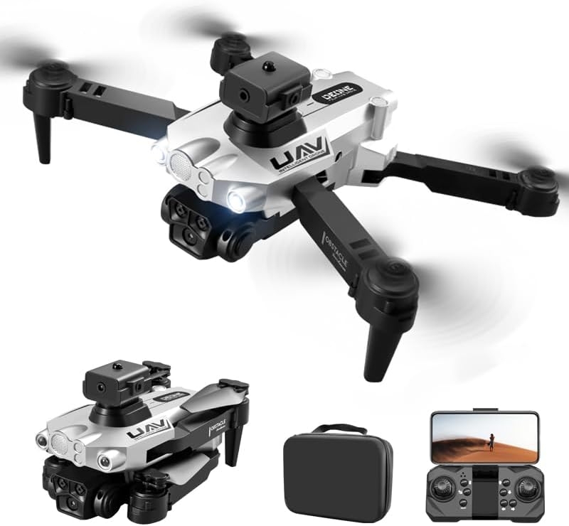 Mini Drone With Dual Camera,2024 New 480P Drone, Optical Flow, Four-sided Obstacle Avoidance,Six-way With Gyroscope, Fixed Height Function, One-button Take-off, Toys Gifts for beginner, Adults,Gift