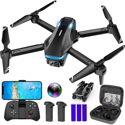 Drone with Camera for Adults, HD FPV Drones with Upgrade Altitude Hold, One-Key Take Off/Landing, Voice Control, Headless Mode, 2 Batteries, Toys Gifts for Teen Boys Girls, Beginner