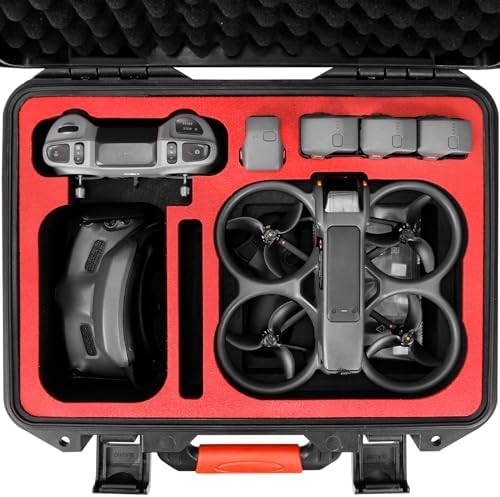 FPVtosky Hard Case for DJI Avata 2 Drone/Fly More Combo, Waterpoof Avata 2 Carrying Case Bag, Fits DJI Goggles 3, RC Motion 3 & DJI FPV Remote Controller 3 Accessories[CASE ONLY], Black