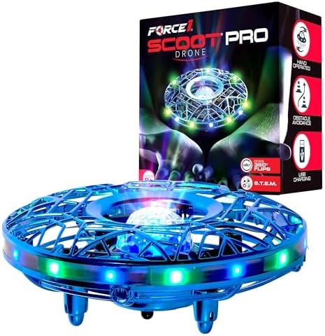 Force1 Scoot Pro Hand Operated Drone for Kids or Adults – Induction Hands Free Motion Sensors Mini Drones with Bright LED Projection, 360 Flips, Easy Indoor Small UFO Flying Orb Ball Drone Toy
