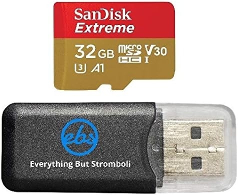 SanDisk Extreme V30 A1 32GB MicroSD Memory Card 4K SDHC Works with DJI Mavic Mini Drone Flycam Bundle with (1) Everything But Stromboli Micro Card Reader