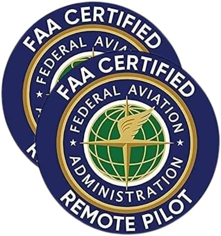 2-Pack FAA Certified Remote Pilot Drone Sticker Decal – 4 Inches – Drone Stickers for Car Truck Van Window Bumper Laptop Tablet Cup Tumbler and Any Smooth Surface