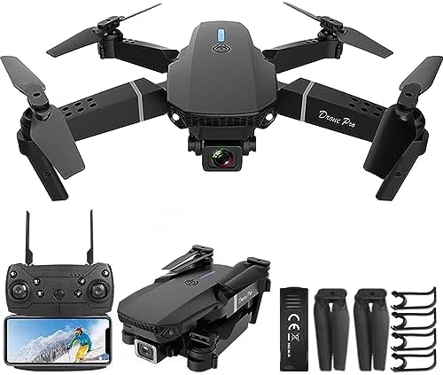 Mini Drone with Camera for Adults – Christmas Toy Gift for Teenage Boy Girl Beginner Age 14 Years Old – RC Quadcopter Multirotors | Foldable UAV | WiFi HD FPV Live Video | One Key Take Off/Land | Altitude Hold | Headless Mode | 360° Flip | Carrying Case (INS+ Black)